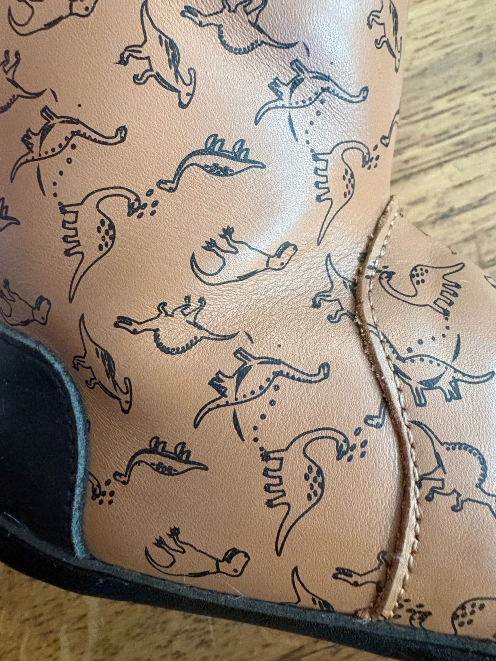 Little Love Bug Dexter Leather Dinosaur Boots